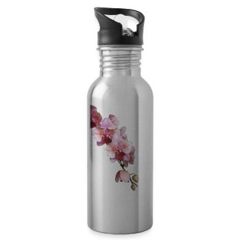 Phalaenopsis Cygne Fard à joues Fleurs d’orchidée pélorique - Gourde avec paille intégrée - argent clair - Droite