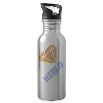 Geschenk für Heiko - Trinkflasche mit integriertem Trinkhalm - Lightsilver - Rechts