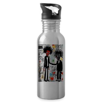 Urban Love: Art Pop - Water bottle with straw - silver - Right