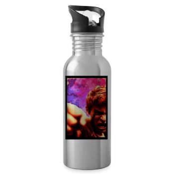 Anger Management - Trinkflasche mit integriertem Trinkhalm - Lightsilver - Rechts