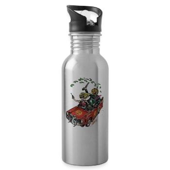 Die Halloween-Party findet mit Freunden statt - Trinkflasche mit integriertem Trinkhalm - Lightsilver - Rechts