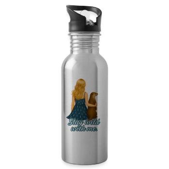 Stay Wild with Me Blonde Frau mit Otter - Trinkflasche mit integriertem Trinkhalm - Lightsilver - Rechts