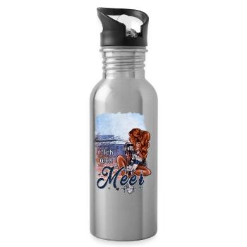 Ich will Meer – maritimes Mädchen Design - Trinkflasche mit integriertem Trinkhalm - Lightsilver - Rechts
