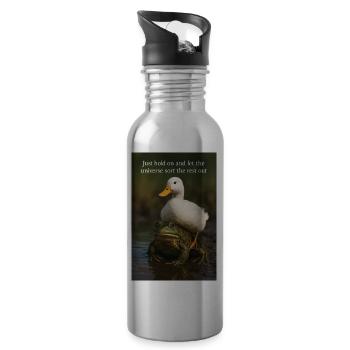 Halten Sie einfach durch - Trinkflasche mit integriertem Trinkhalm - Lightsilver - Rechts