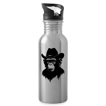 Cowboy Monkey - Water bottle with straw - silver - Right
