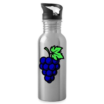 Grapes Grapes Fruit - Water bottle with straw - silver - Right