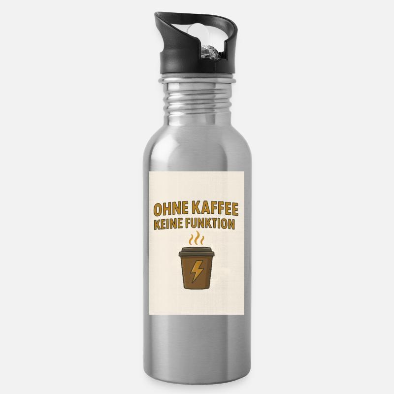 Kaffeekultur Humor Design - Trinkflasche mit integriertem Trinkhalm - Lightsilver