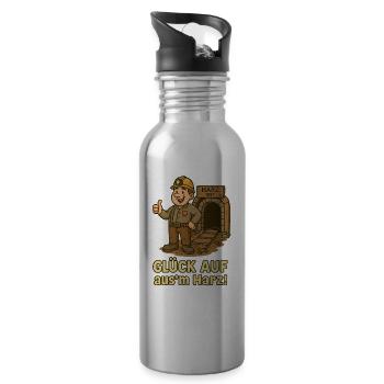 Luck on Harz Mine Mining Buddy - Water bottle with straw - silver - Right