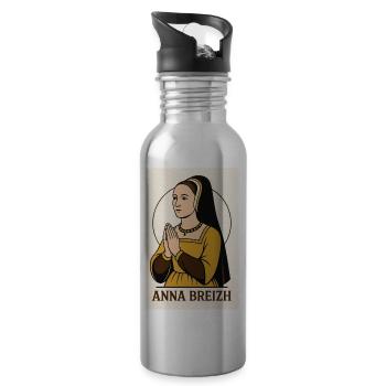 Anna Breizh / Anne of Brittany - Water bottle with straw - silver - Right