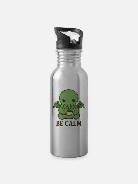 Baby Cthulhu - Water bottle with straw - silver