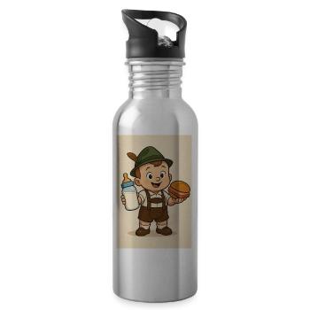 Bavarian baby with milk and meat loaf - Water bottle with straw - silver - Right