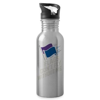 Colorguard Captain Marching Band Flag Twirl Team - Water bottle with straw - silver - Right