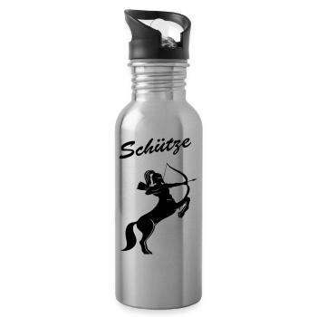 Sagittaire - Gourde avec paille intégrée - argent clair - Droite