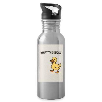 What the Duck – Verspielte Ente - Trinkflasche mit integriertem Trinkhalm - Lightsilver - Rechts