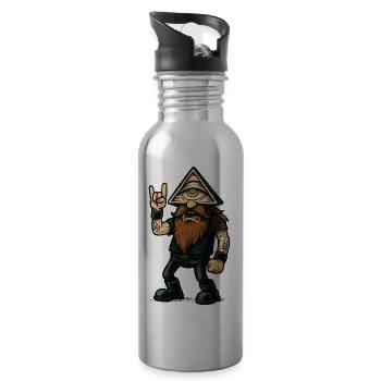 Der Metal-Zyklop - Trinkflasche mit integriertem Trinkhalm - Lightsilver - Rechts