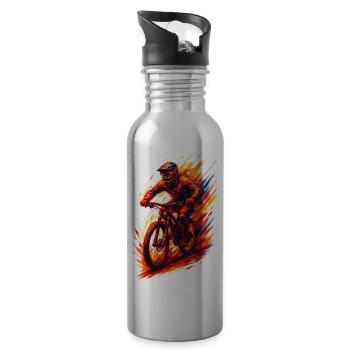Cadeau cool pour VTTT VTT, - Gourde avec paille intégrée - argent clair - Droite