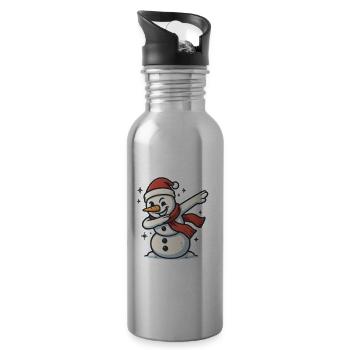 Tamponnement du bonhomme de neige - Gourde avec paille intégrée - argent clair - Droite