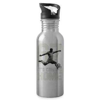 67 – Fußball - Trinkflasche mit integriertem Trinkhalm - Lightsilver - Rechts