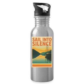 Sail into Silence - Trinkflasche mit integriertem Trinkhalm - Lightsilver - Rechts