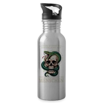 You get up in a good mood, feel comfortable - Water bottle with straw - silver - Right