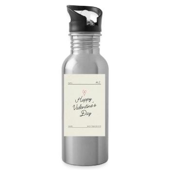 Bonne Saint-Valentin, mon amour - Gourde avec paille intégrée - argent clair - Droite
