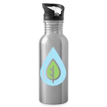 Eco Drop Nature Conservation - Water bottle with straw - silver - Right