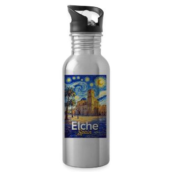 Elche Spain - Water bottle with straw - silver - Right