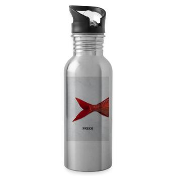 Fresh Fish Design minimaliste Modern - Gourde avec paille intégrée - argent clair - Droite