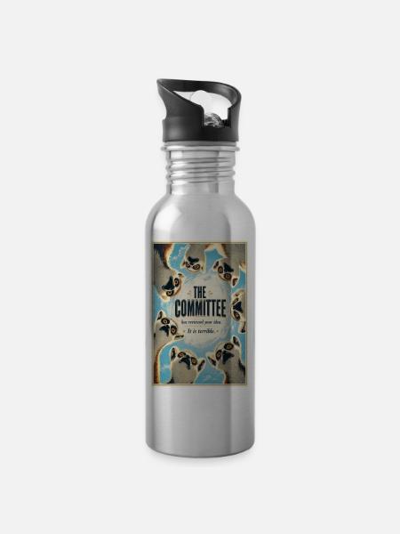 Das Komitee-Lemurs-Plakat - Trinkflasche mit integriertem Trinkhalm - Lightsilver