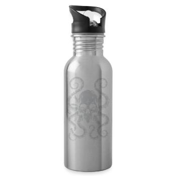 Kraken Skull Tide - Water bottle with straw - silver - Right