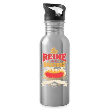 Reine de la Saucisse - Gourde avec paille intégrée - argent clair - Droite