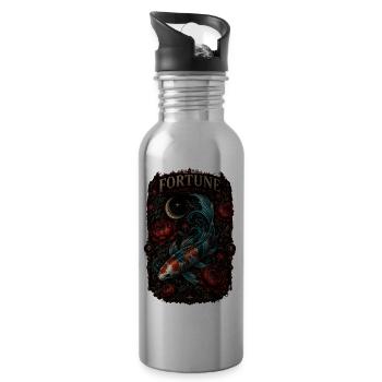 Fortune is not found—it blooms beneath the surface - Water bottle with straw - silver - Right