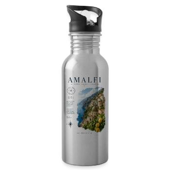 Amalfi Küsten - La Dolce Vita - Trinkflasche mit integriertem Trinkhalm - Lightsilver - Rechts