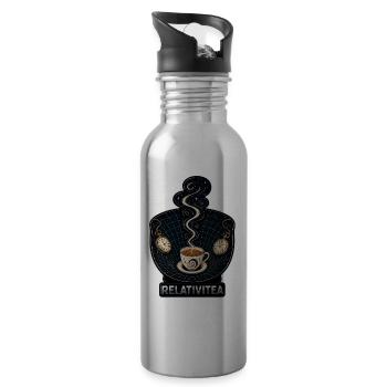RELATIVITEA – Kosmischer Tee und Zeit - Trinkflasche mit integriertem Trinkhalm - Lightsilver - Rechts