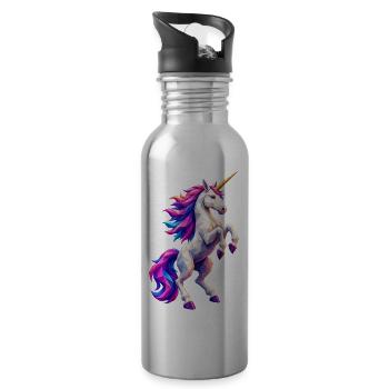 Polygon Unicorn - Water bottle with straw - silver - Right