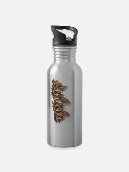 Bracket Study Farbpilz-Tee - Trinkflasche mit integriertem Trinkhalm - Lightsilver