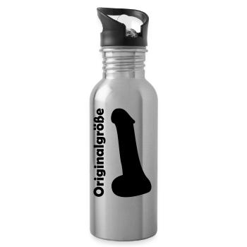 Penis Originalgröße - Trinkflasche mit integriertem Trinkhalm - Lightsilver - Rechts