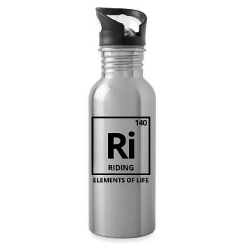 Elements of life: 140 riding Periodensystem - Trinkflasche mit integriertem Trinkhalm - Lightsilver - Rechts