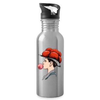 Bollenhut Kaugummi Schwarzwald für einen - Trinkflasche mit integriertem Trinkhalm - Lightsilver - Rechts