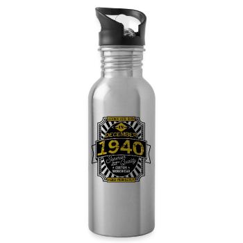 1940 DECEMBER - Gourde avec paille intégrée - argent clair - Droite