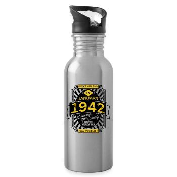 1942 JANUARY - Gourde avec paille intégrée - argent clair - Droite