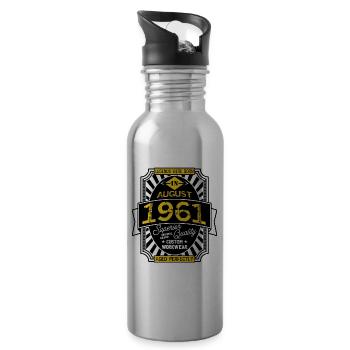 1961 AUGUST - Water bottle with straw - silver - Right