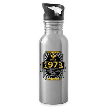 MAI 1973 - Trinkflasche mit integriertem Trinkhalm - Lightsilver - Rechts