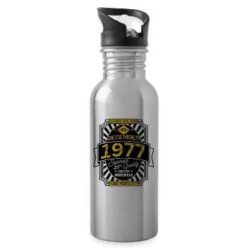 1977 DECEMBER - Gourde avec paille intégrée - argent clair - Droite