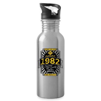 AUGUST 1982 - Trinkflasche mit integriertem Trinkhalm - Lightsilver - Rechts