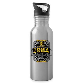 AUGUST 1984 - Trinkflasche mit integriertem Trinkhalm - Lightsilver - Rechts