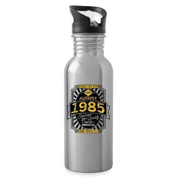 1985 AUGUST - Water bottle with straw - silver - Right