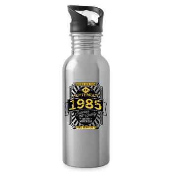 1985 SEPTEMBER - Water bottle with straw - silver - Right