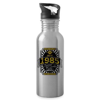 1985 MAY - Gourde avec paille intégrée - argent clair - Droite