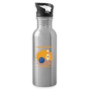 Sometimes I can almost hear the ten pin laughing - Water bottle with straw - silver - Right